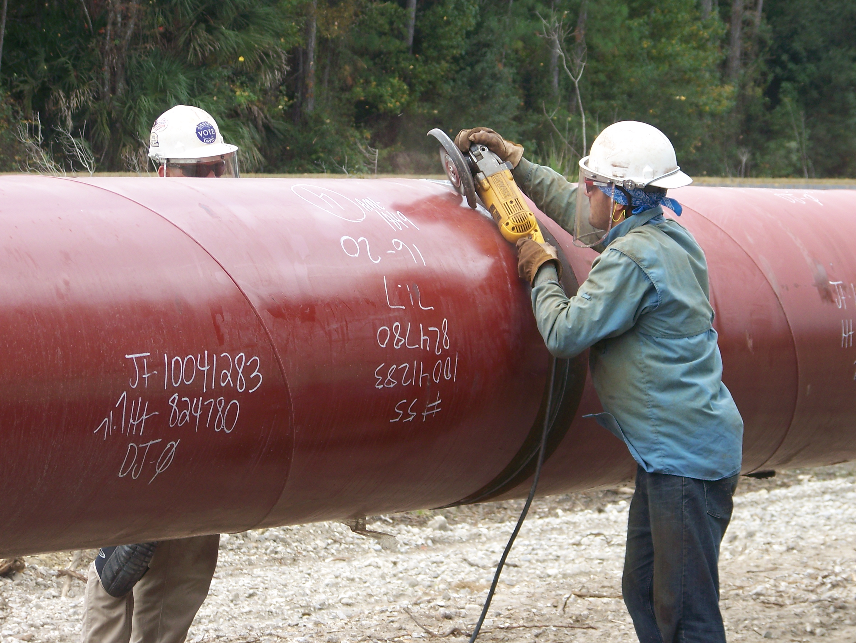 Man working on gas pipeline